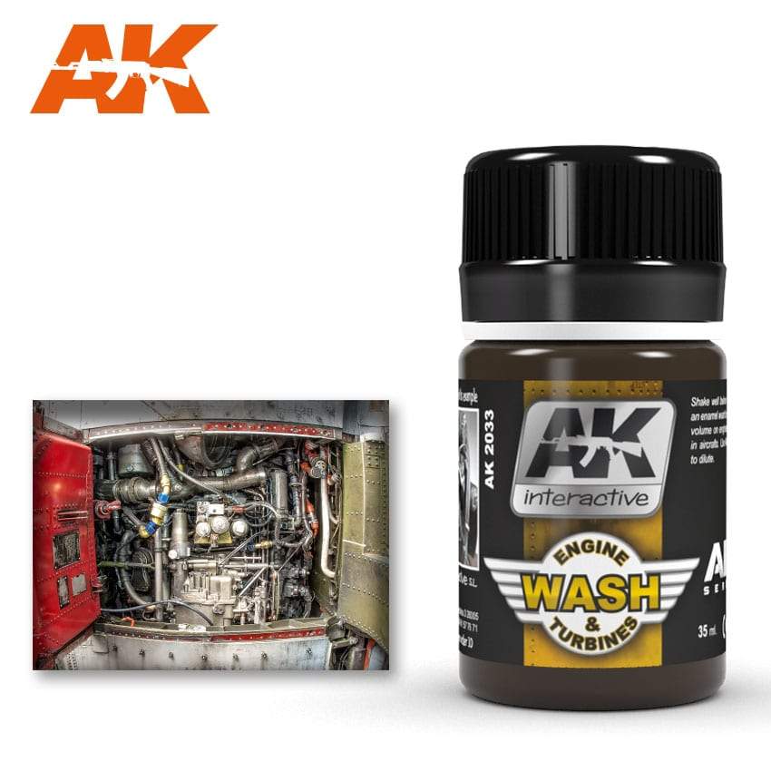 AK Interactive Wash For Aircraft Engine 35ml Bottle