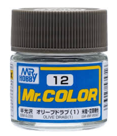 Mr. Color Semi-Gloss Olive Drab - C12