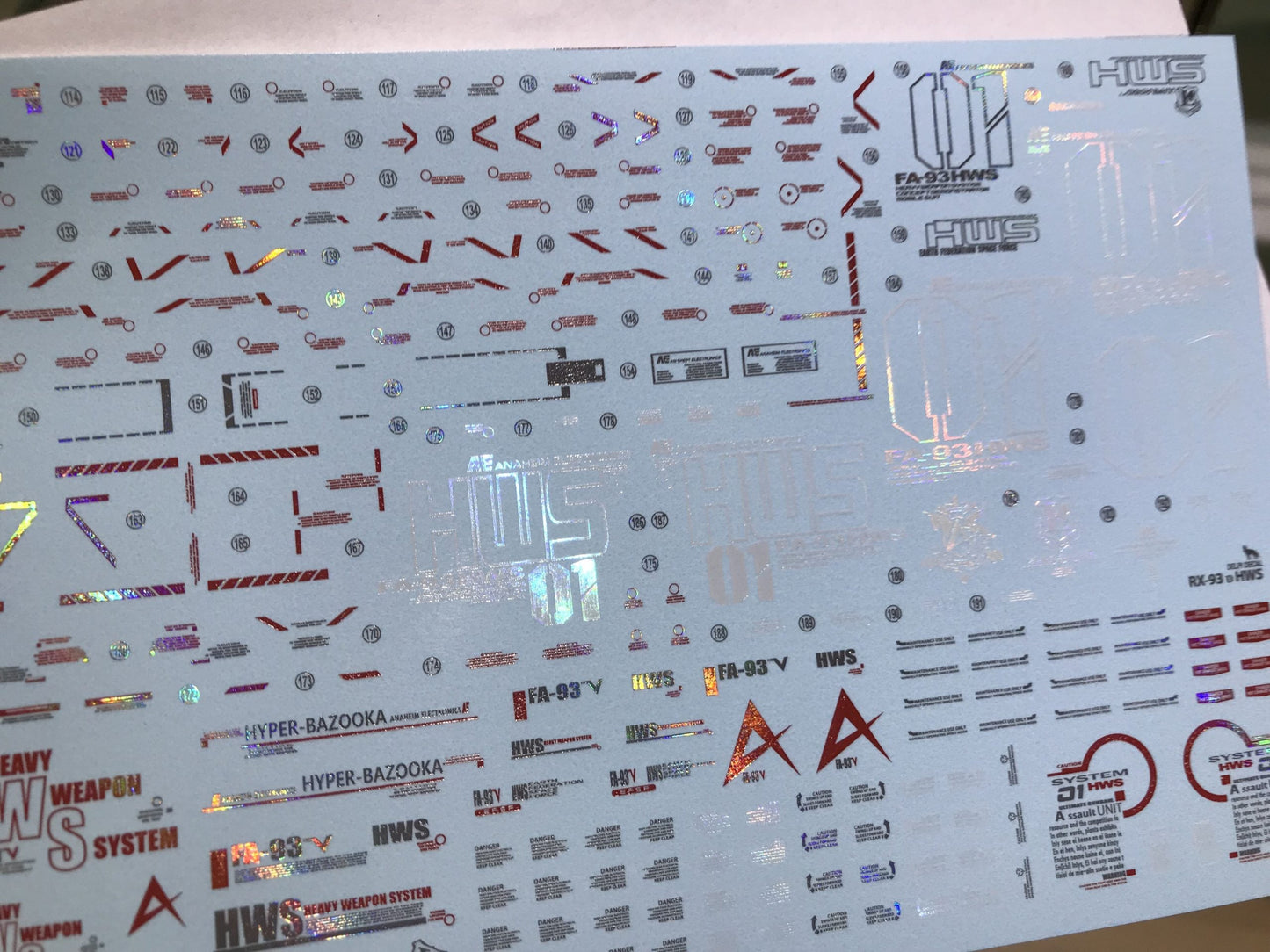 MG RX-93 NU HWS HOLO WATER DECAL