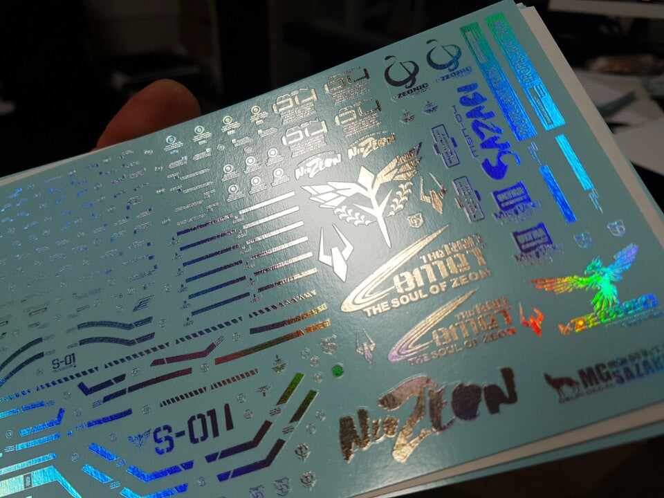 RG SAZABI SILVER HOLO WATER DECAL