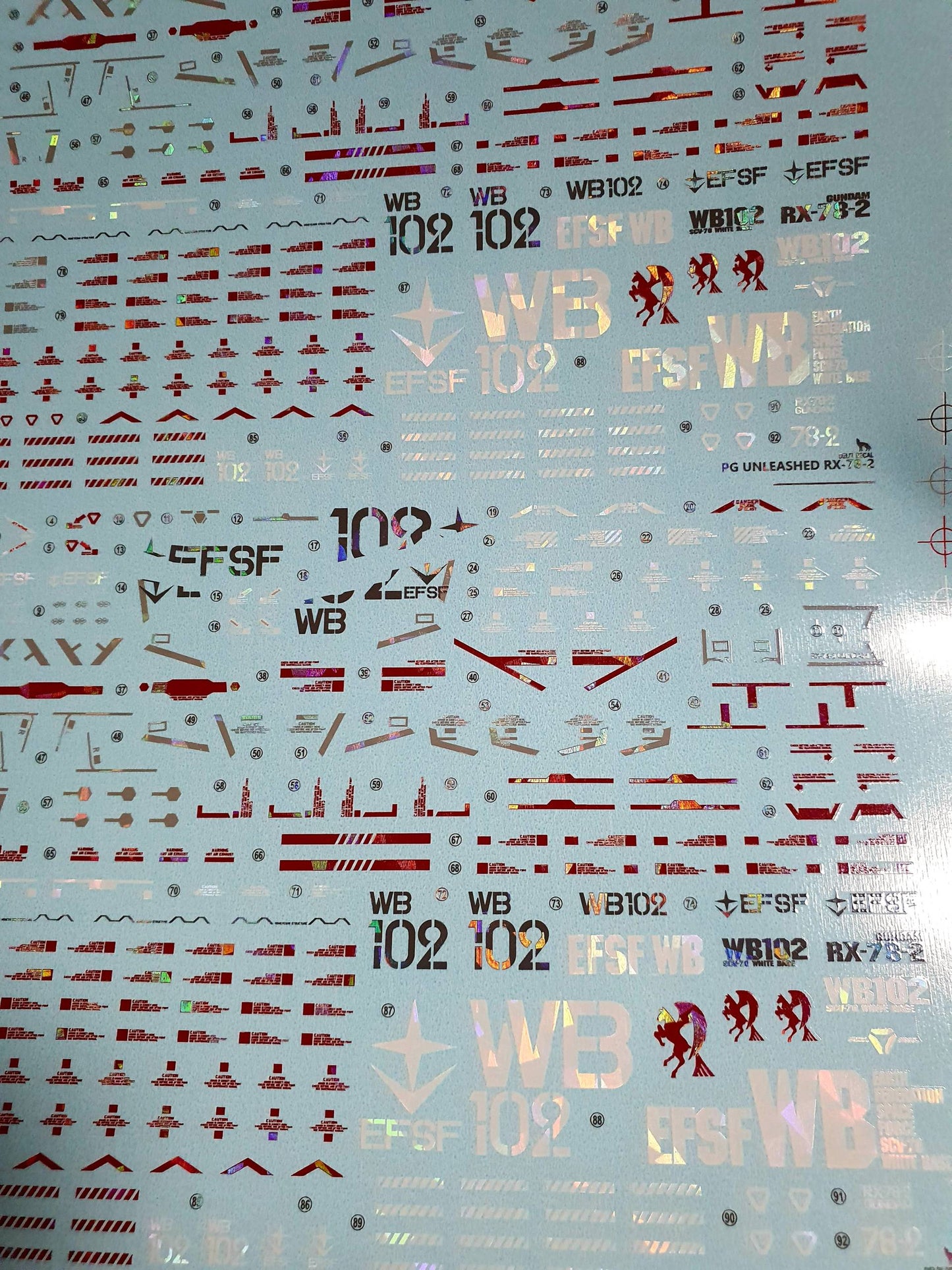 PG UNLEASHED RX-78-2 Manual HOLO (Polygonal patterns) WATER DECAL