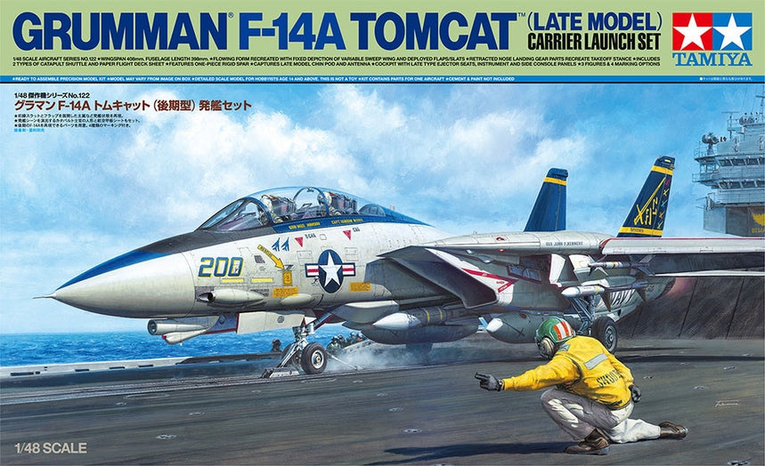 TAMIYA Grumman F-14A Tomcat (Late Model) Carrier Launch Set 1:48