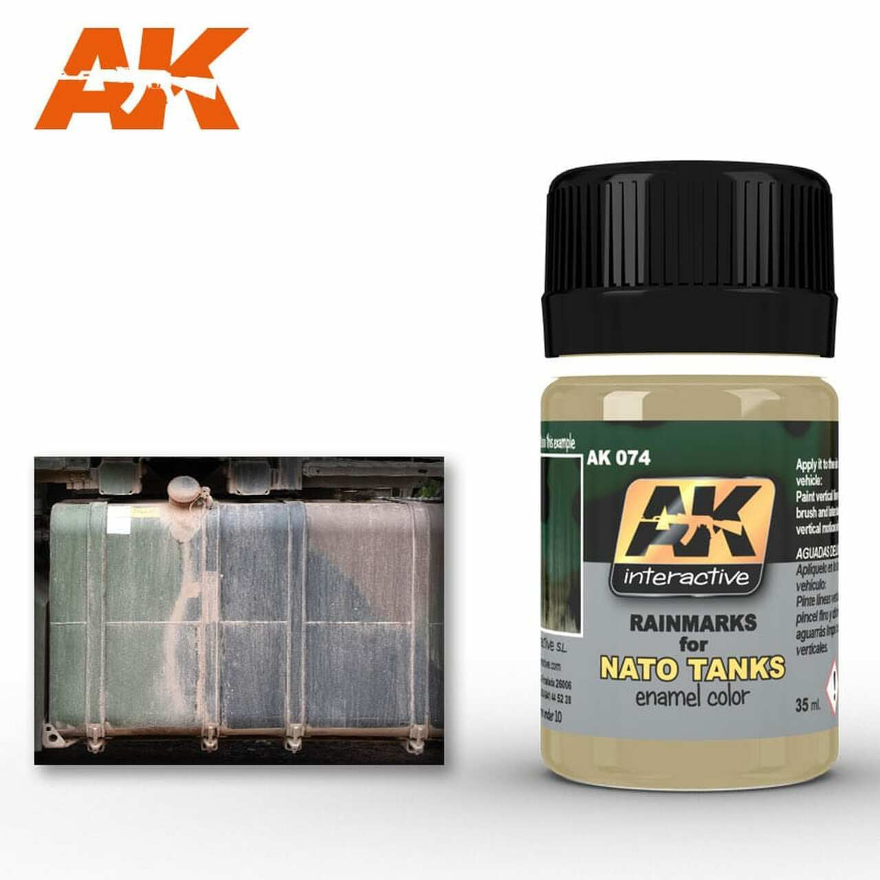 AK Interactive NATO Tank Rainmarks Enamel Paint 35ml Bottle