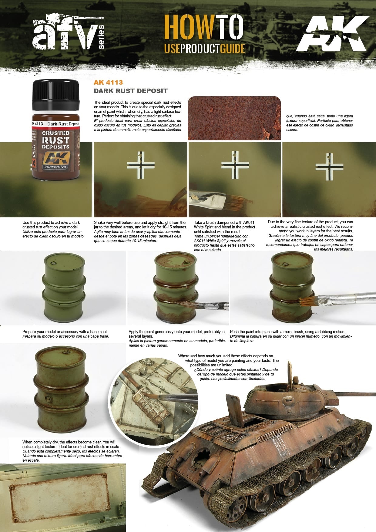 AK Dark Rust Crusted Deposits Enamel Paint 35ml Bottle