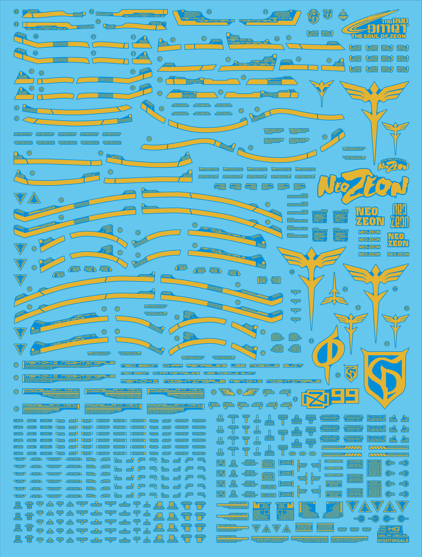 HG NIGHTINGALE WATER DECAL (3 Types)