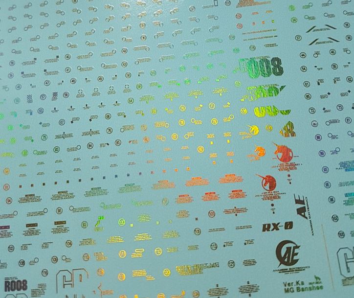 MG BANSHEE Ver.KA WATER DECAL(WHITE & GOLD HOLO)
