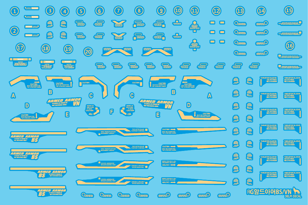 RG BANSHEE ARMED ARMOR BS VN GOLD HOLO WATER DECAL
