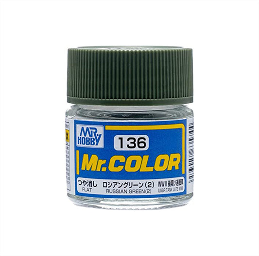 C136 Flat Russian Green (2) 10ml, GSI Mr. Color