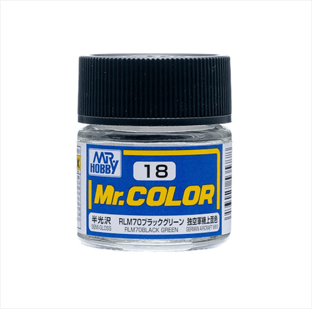 C18 Semi-Gloss RLM70 Black Green 10ml, GSI Mr. Color