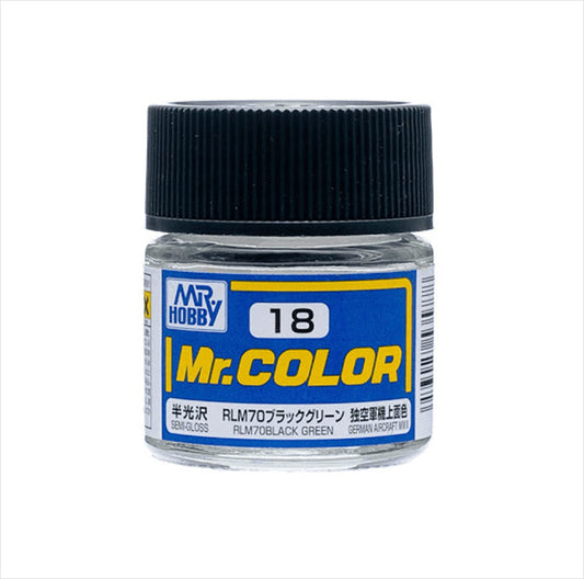 C18 Semi-Gloss RLM70 Black Green 10ml, GSI Mr. Color