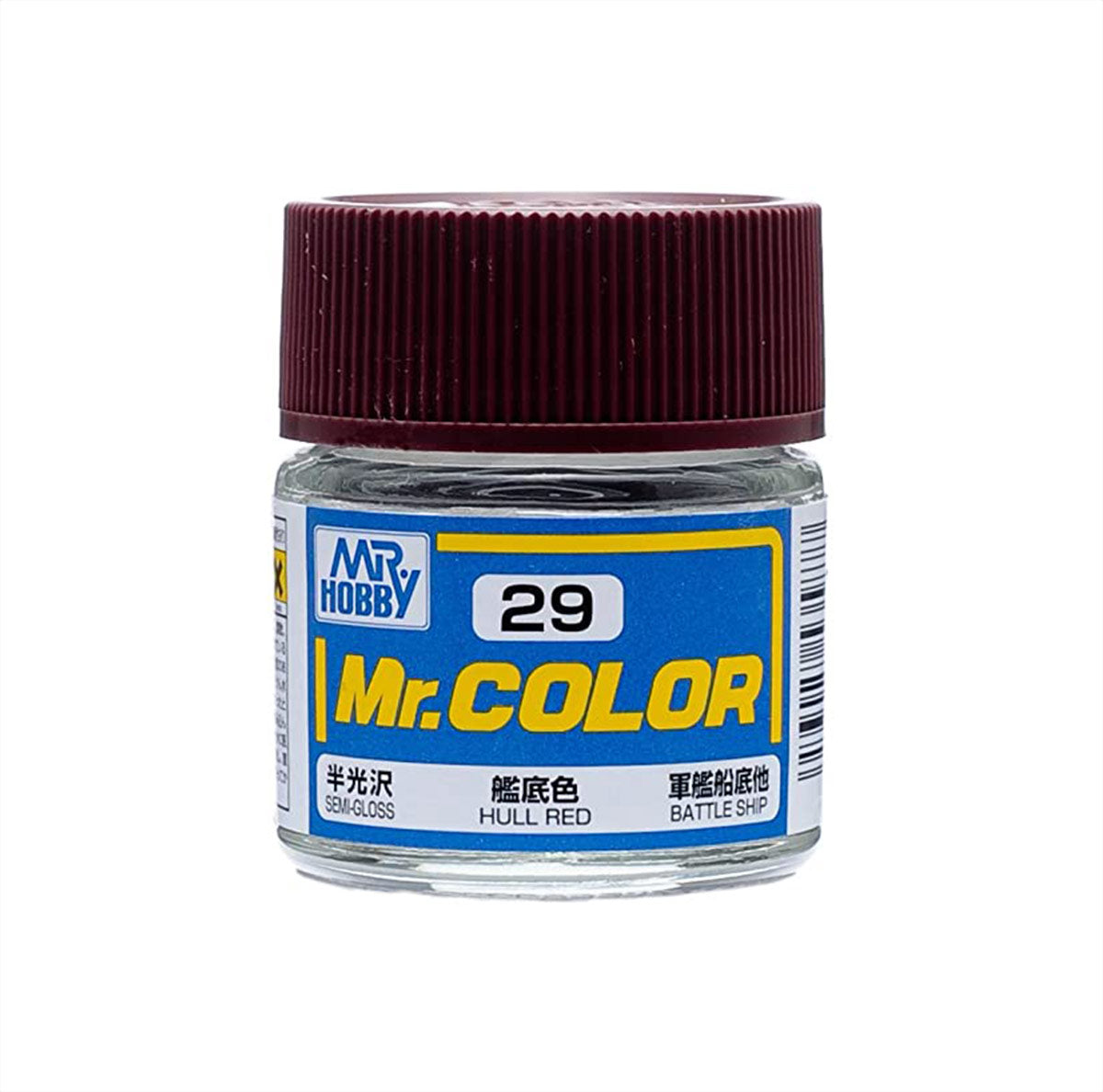 C29 Semi-Gloss Hull Red 10ml, GSI Mr. Color