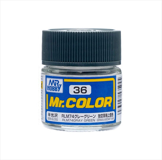 C36 Semi-Gloss RLM74 Gray Green 10ml, GSI Mr. Color