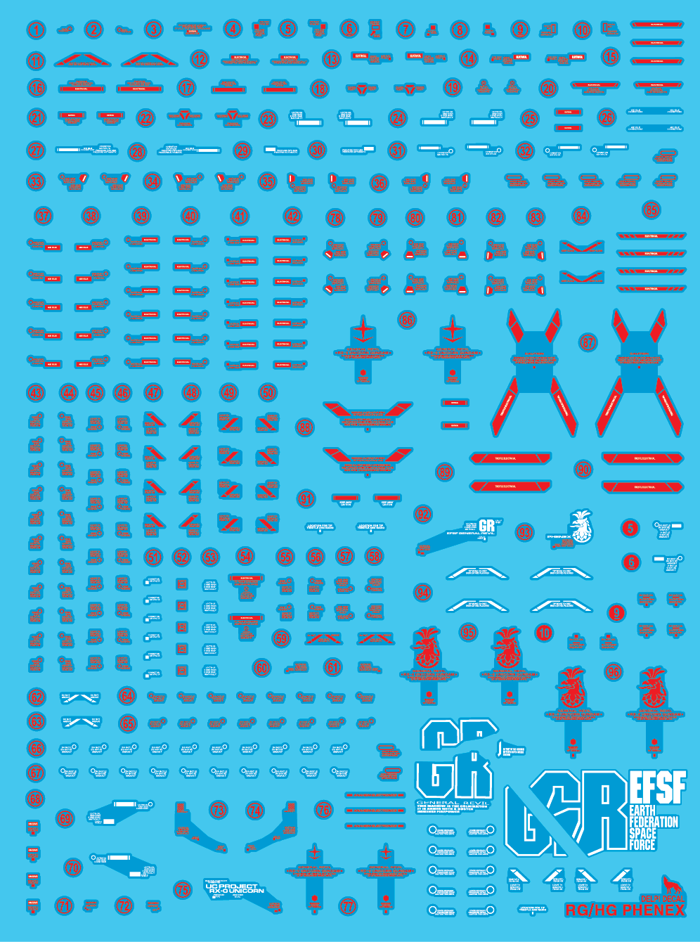 RG HG PHENEX NORMAL (MANUAL) WATER DECAL