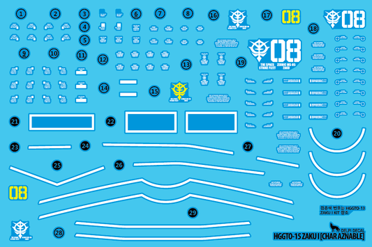 HGGTO 15 ZAKU 1 [CHAR AZNABLE] WATER DECAL