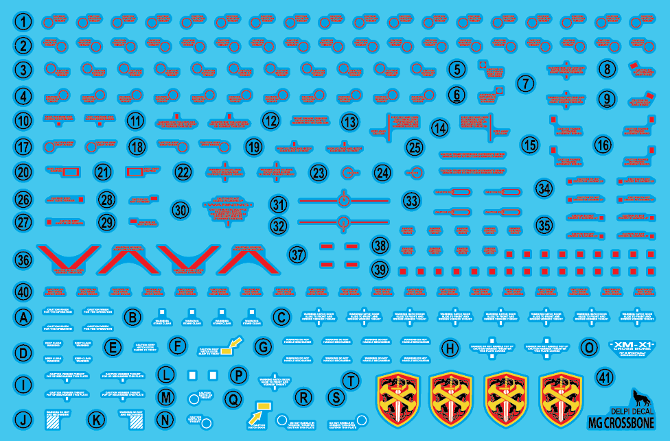 MG CROSSBONE WATER DECAL