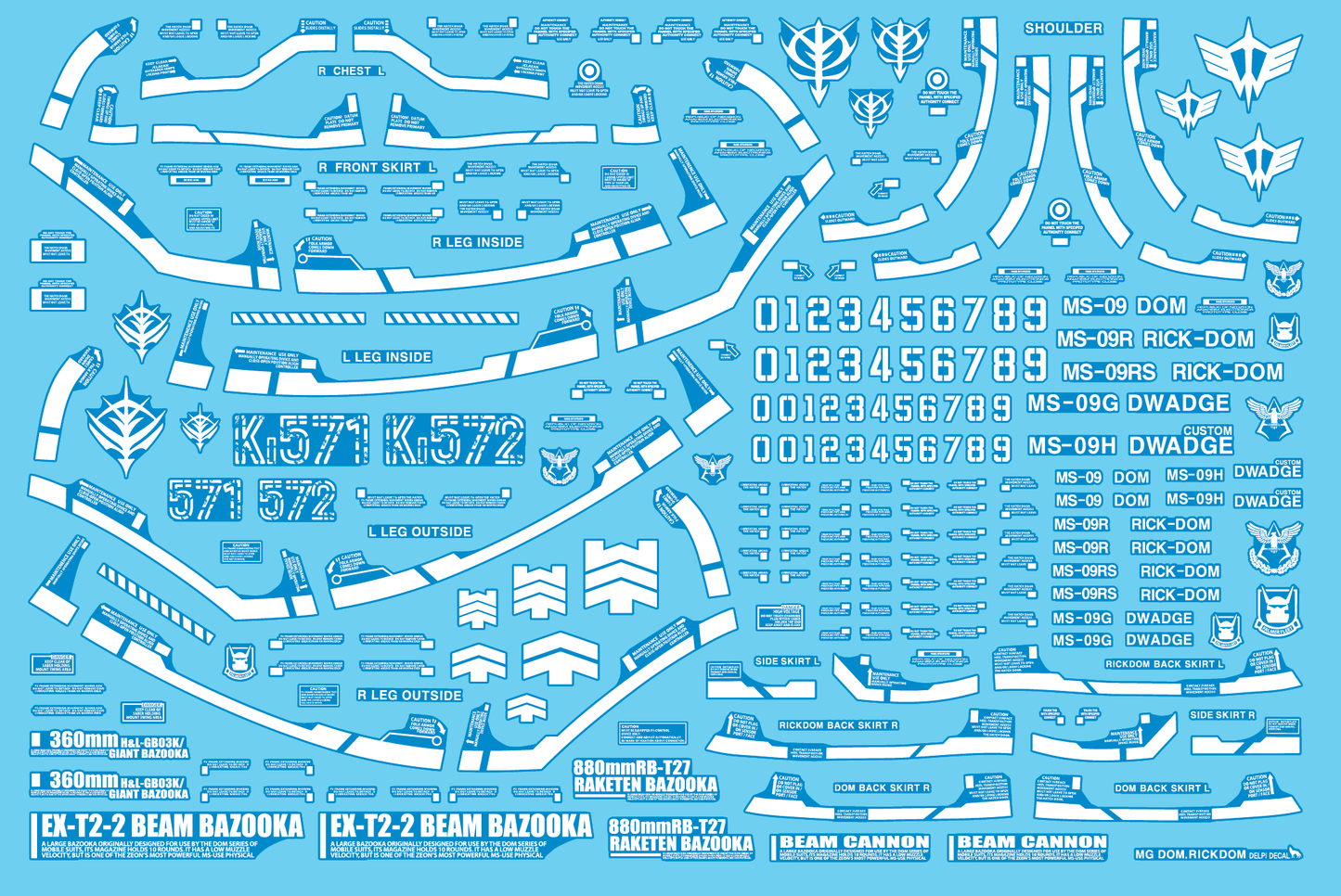 MG DOM / RICKDOM / DWADGE WATER DECAL