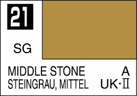 C21 Semi-Gloss Middle Stone 10ml, GSI Mr. Color