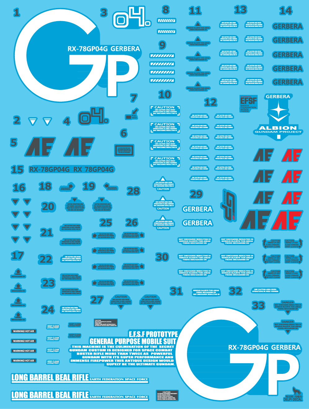 RE/100 GP04G Gerbera WATER DECAL