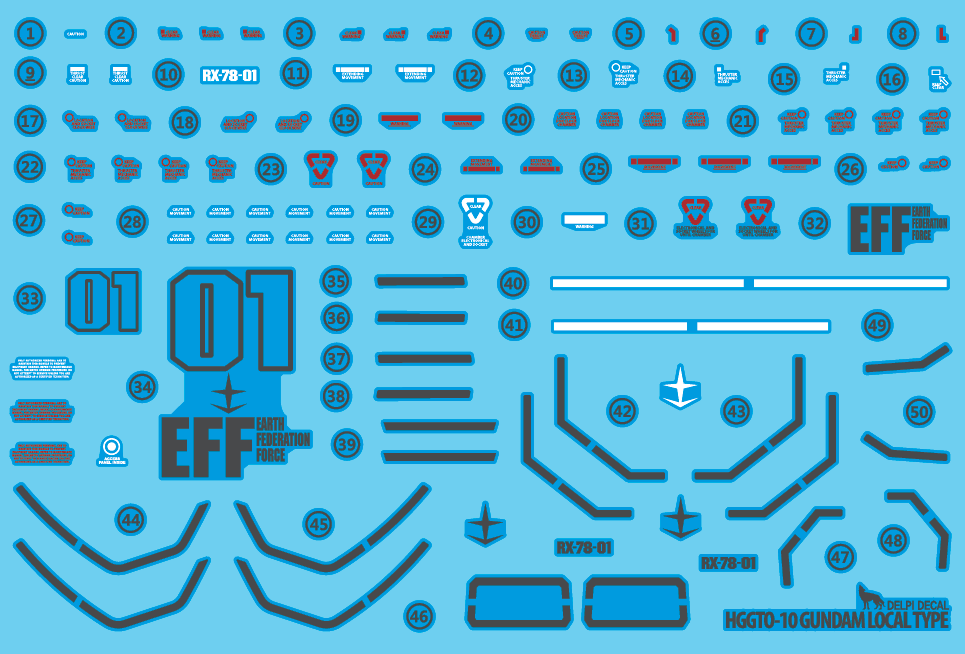HGGTO 10 RX-78-01[N] GUNDAM LOCAL TYPE WATER DECAL