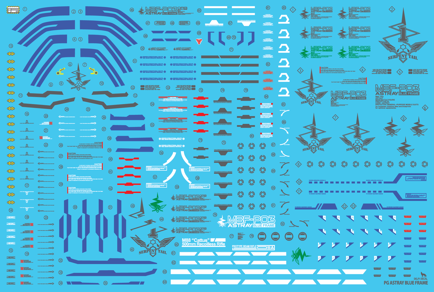 PG ASTRAY BLUE FRAME WATER DECAL