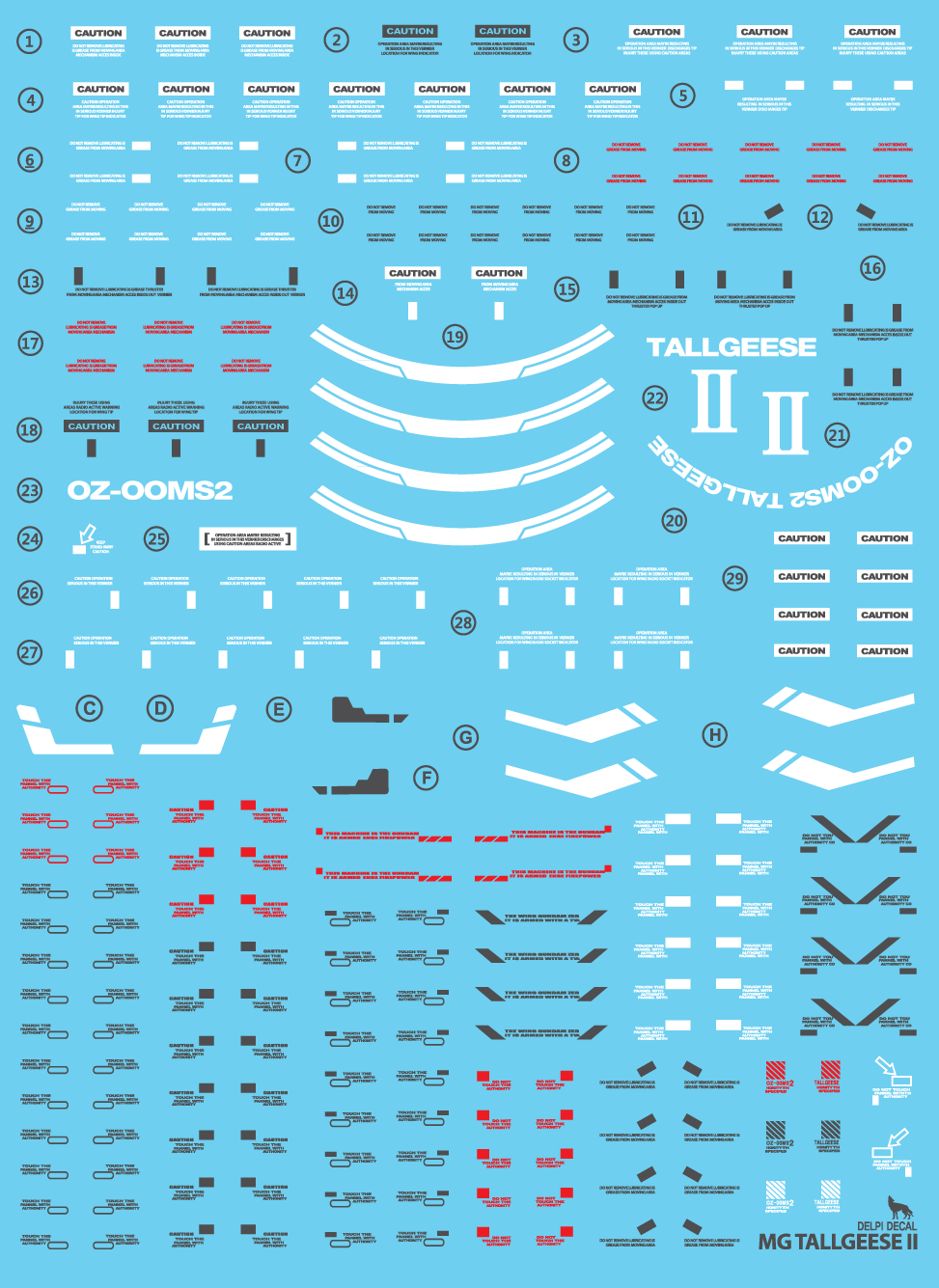 MG TALLGEESE 2 WATER DECAL