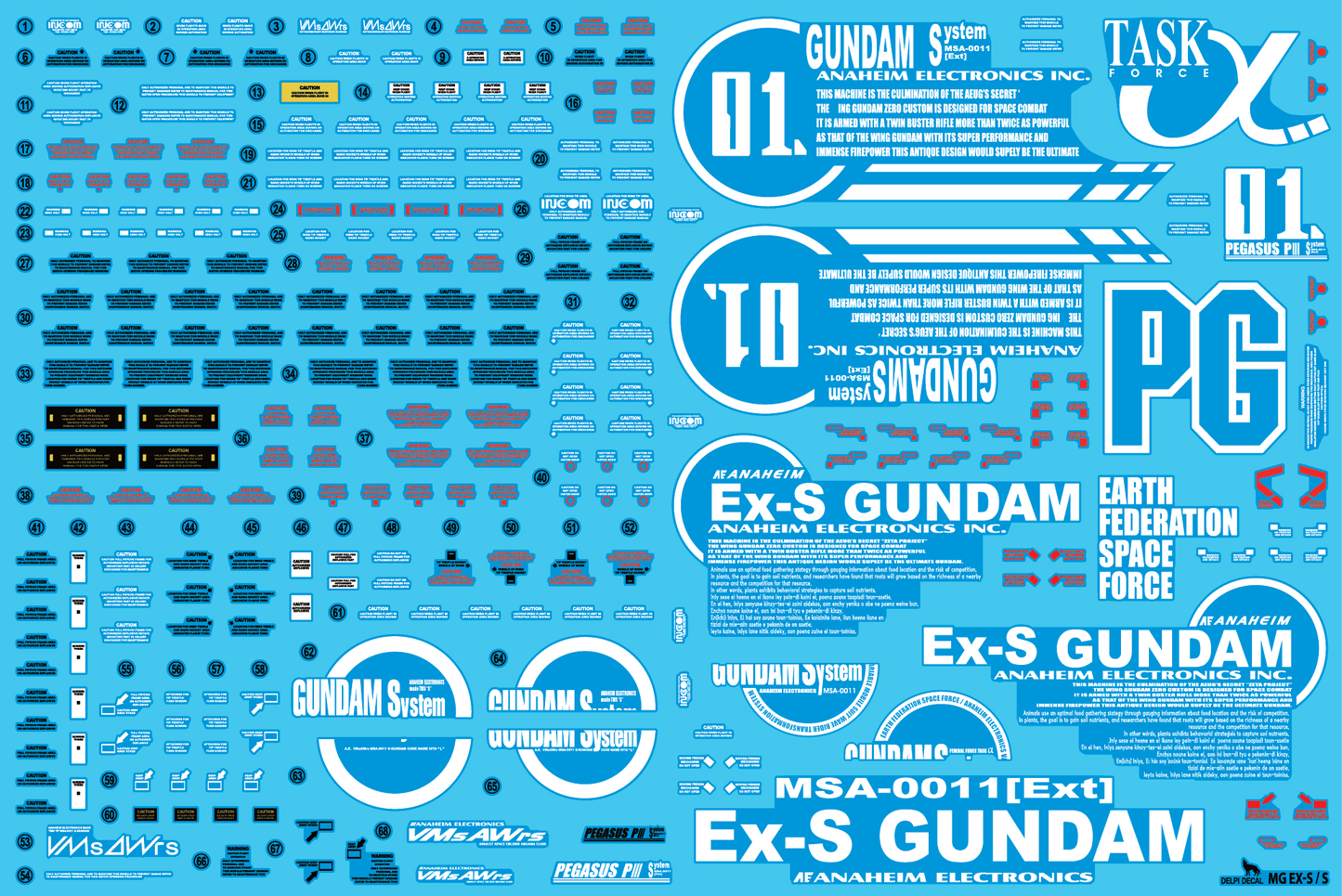 MG EX-S WATER DECAL