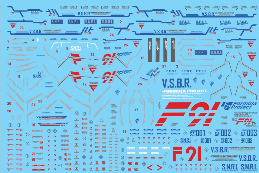 MG F91 WATER DECAL