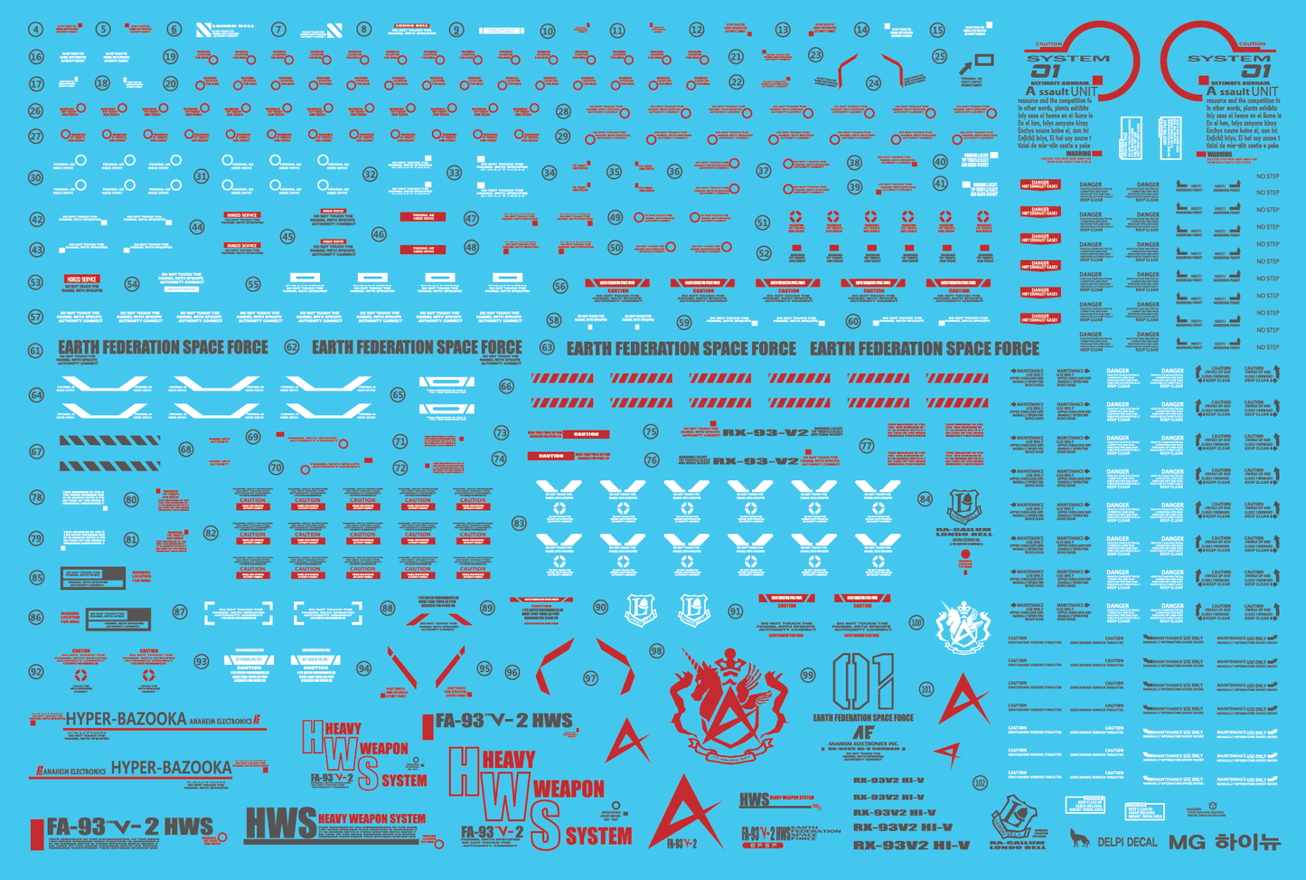 MG RX-93 Hi-nu Ver.Ka (HOLO) WATER DECAL