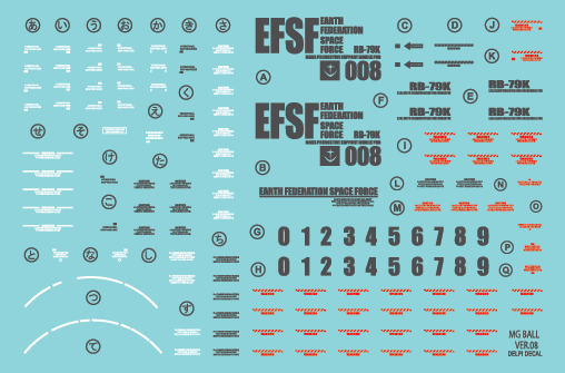 MG 08MS BALL WATER DECAL