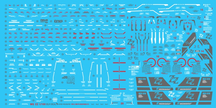 MG ZZ Ver. Ka WATER DECAL