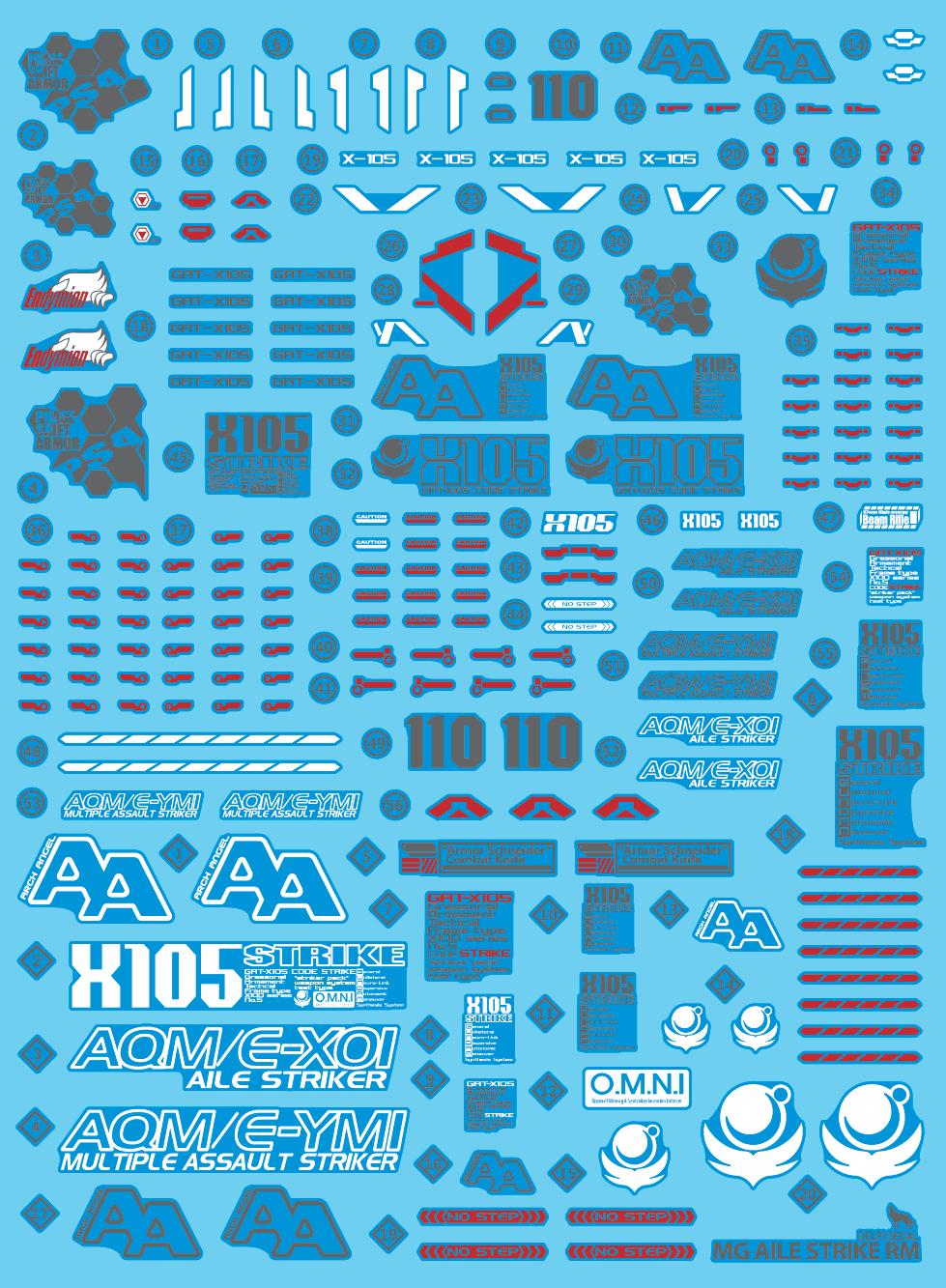 MG Aile Strike Ver. RM (HOLO) WATER DECAL