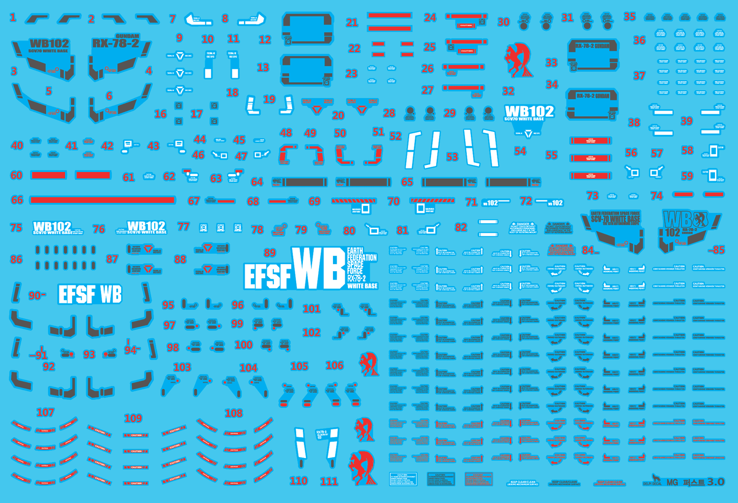 MG RX-78-2 FIRST 3.0 WATER DECAL