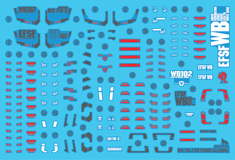 HG RX-78-2 BEYOND GLOBAL WATER DECAL