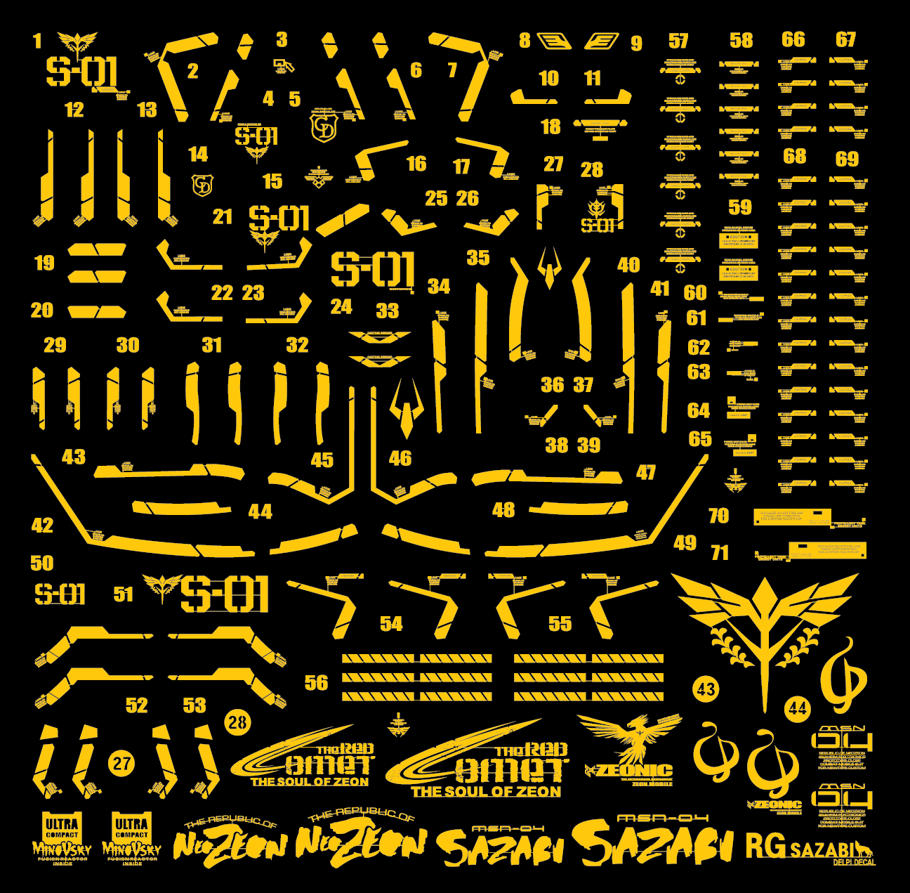 RG SAZABI GOLD Metal Sticker