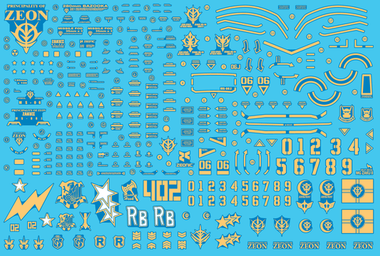 MG ZAKU II GOLD HOLO WATER DECAL