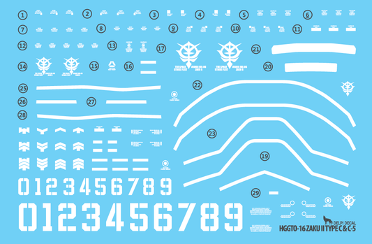 HG The Origin 16 MS-06C ZAKU 2 TYPE C / C5 LUMINOUS WATER DECAL