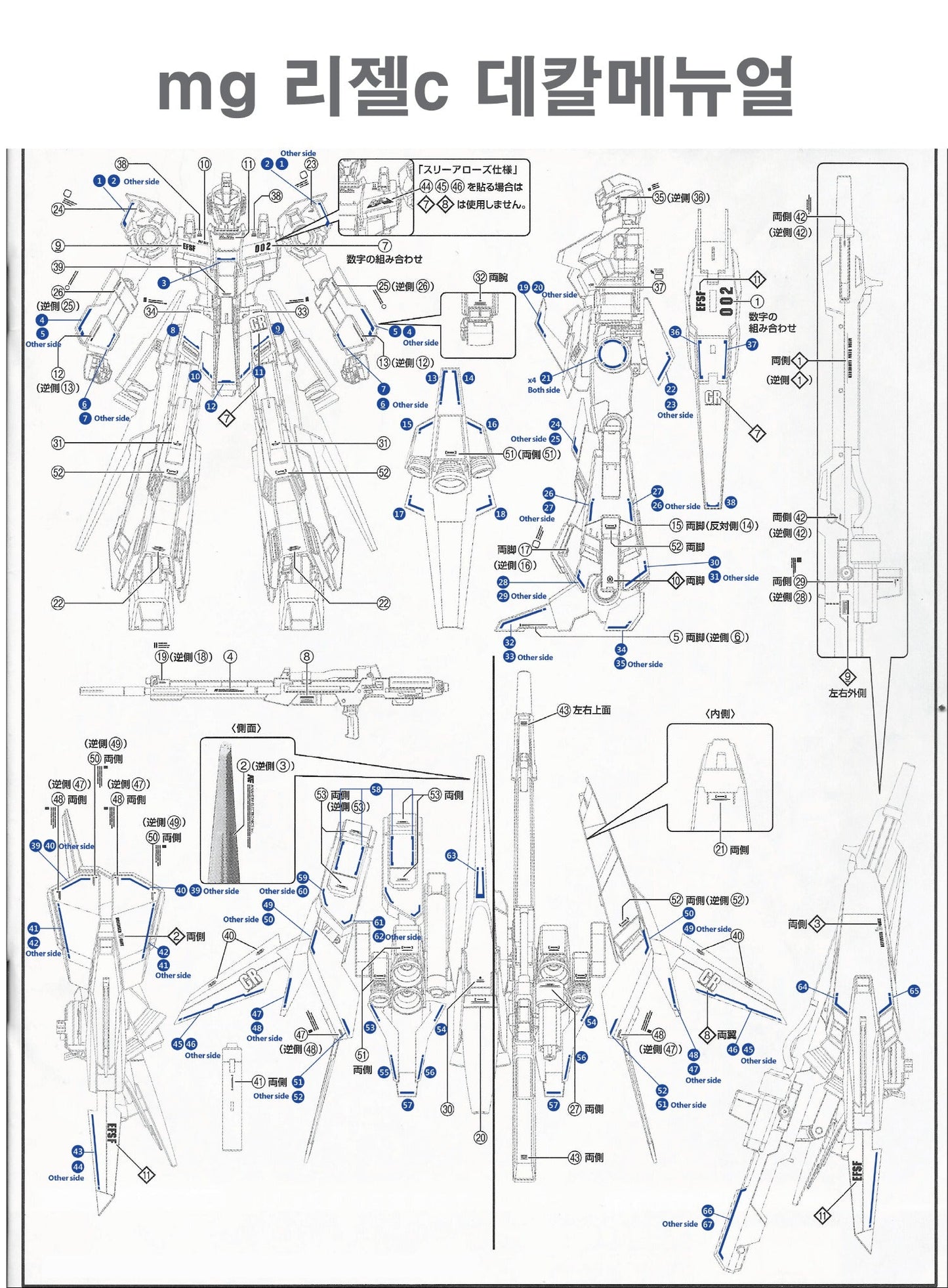 MG ReZEL Type-C [Defenser a+b-unit] WATER DECAL