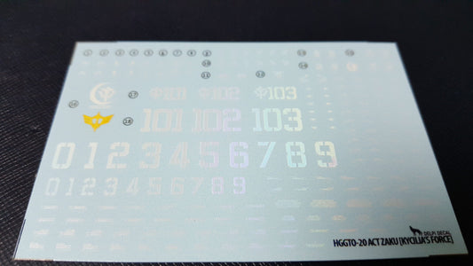 HGGTO The Origin 20 ACT ZAKU [KYCILIA'S FORCE] HOLO WATER DECAL