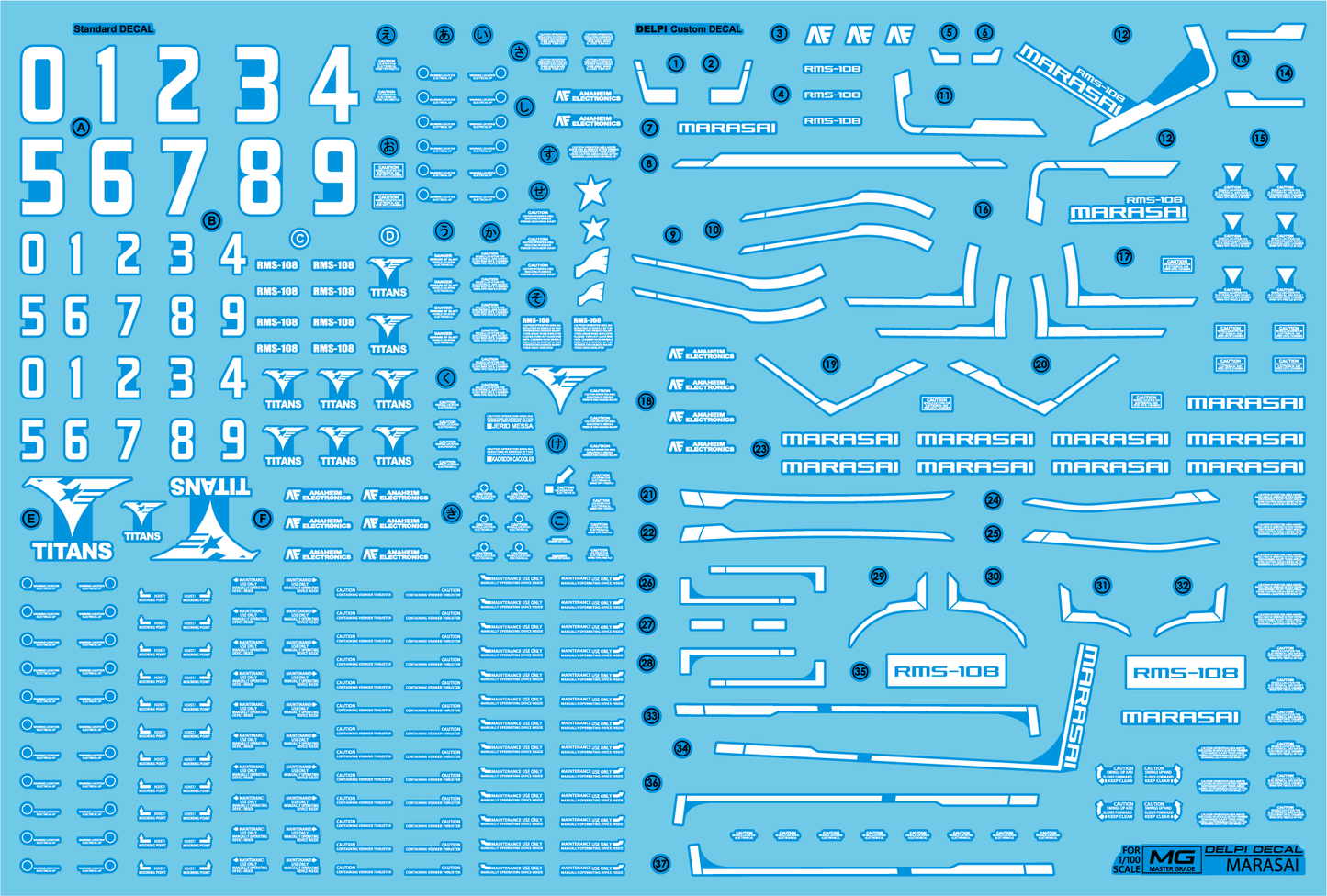 MG Marasai WATER DECAL