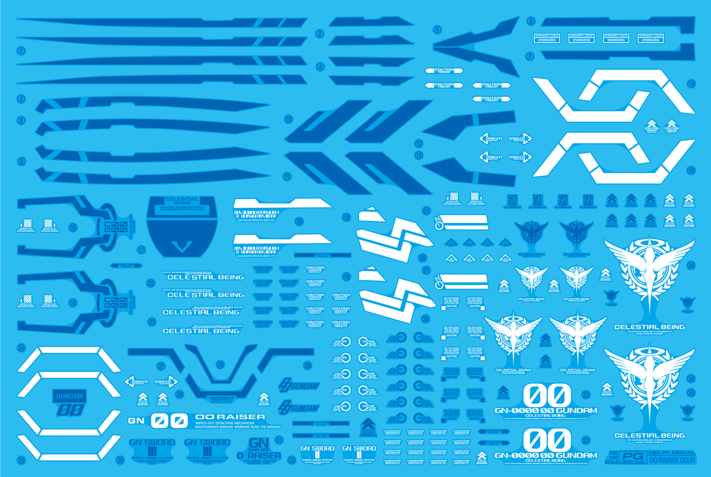 PG OO RAISER (Ver. Delpi) WATER DECAL
