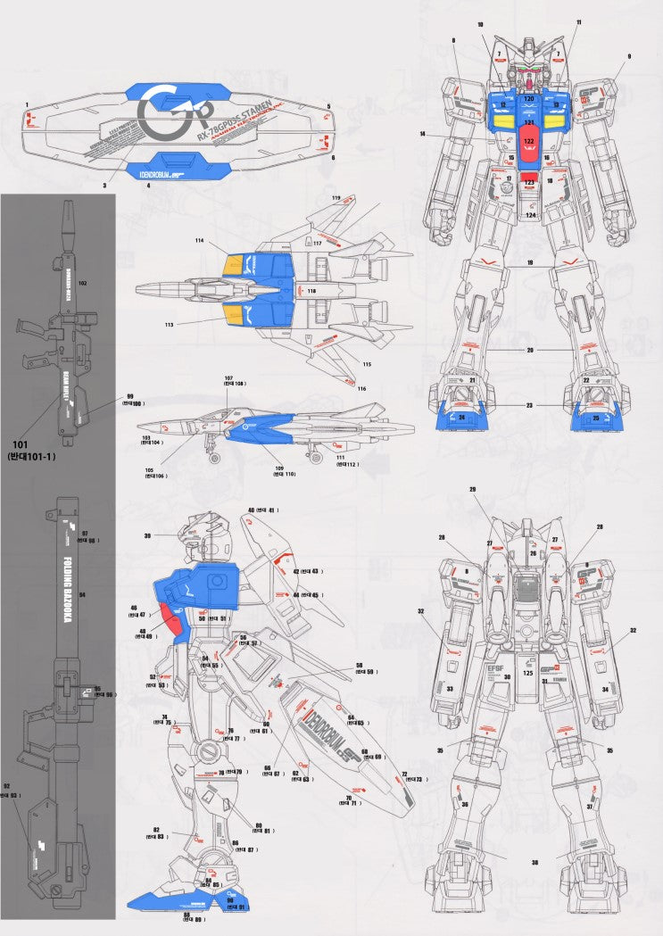 MG RX-78 GP03S Stamen WATER DECAL