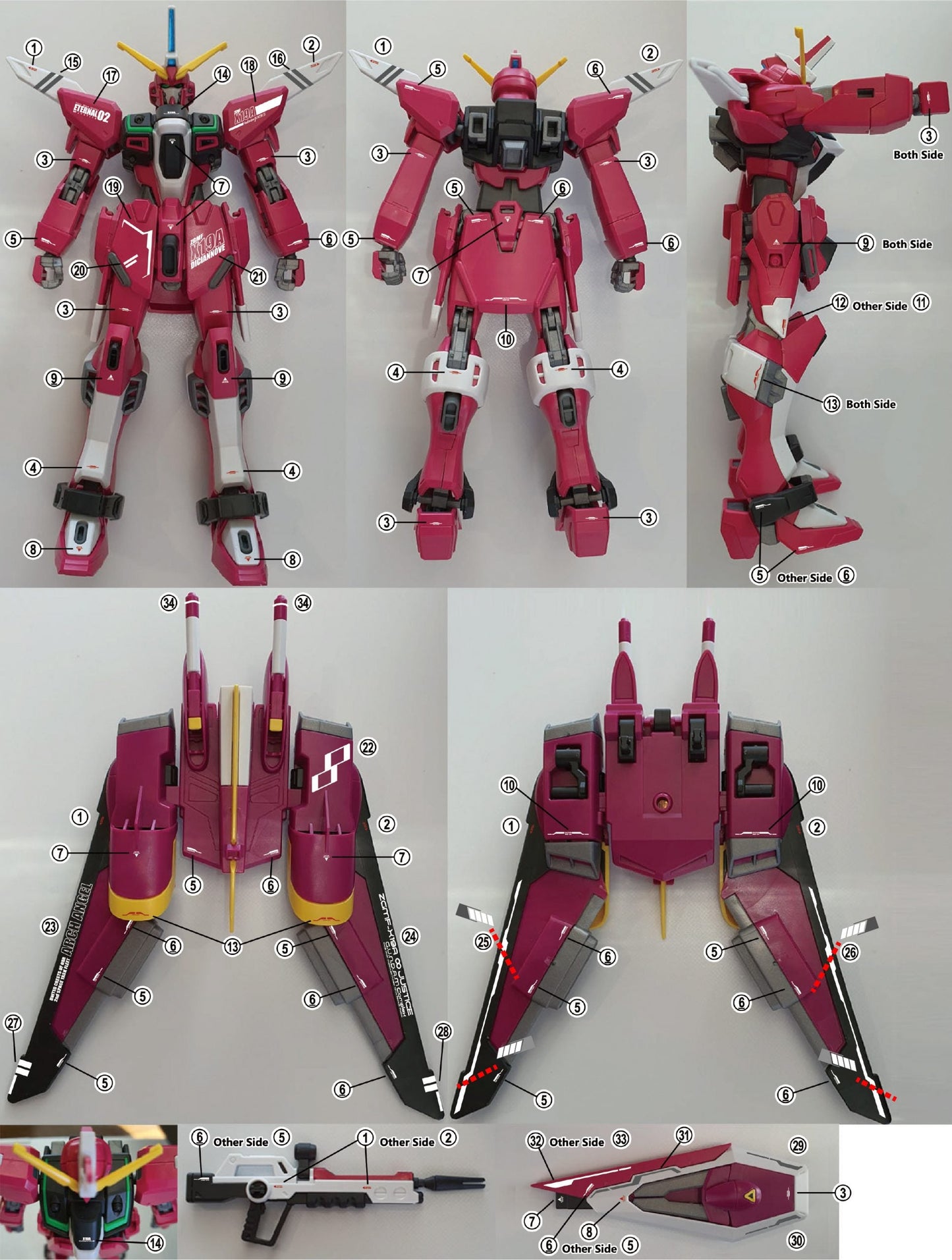 HG INFINITE JUSTICE WATER DECAL