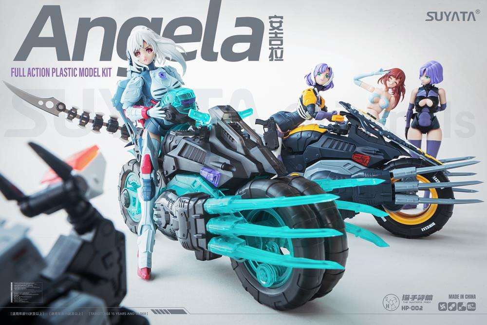 The Hunter's Poem HP-002 Angela and Motorcycle 1/12 Scale Model Kit