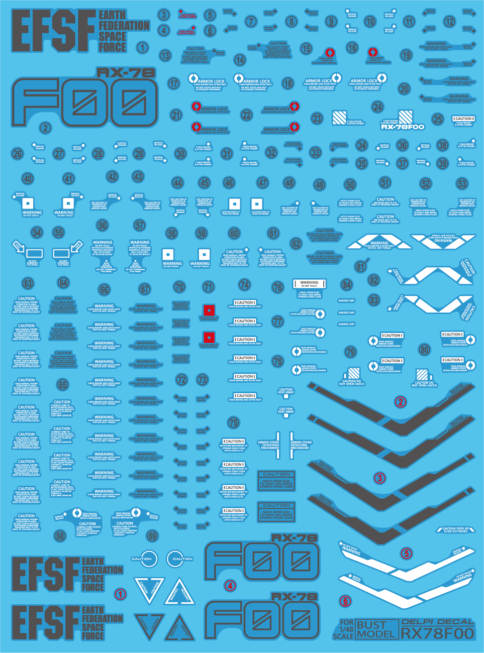 1/48 RX-78F00 [BUST MODEL] WATER DECAL [TYPE: Normal]
