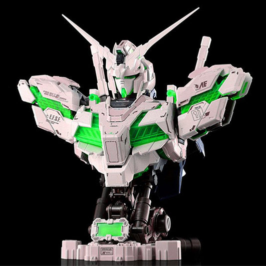 KNL HOBBY Gundam 1/35 RX-0 Unicorn Bust NT-D System full psycho-frame prototype M-S LED Lighting Green