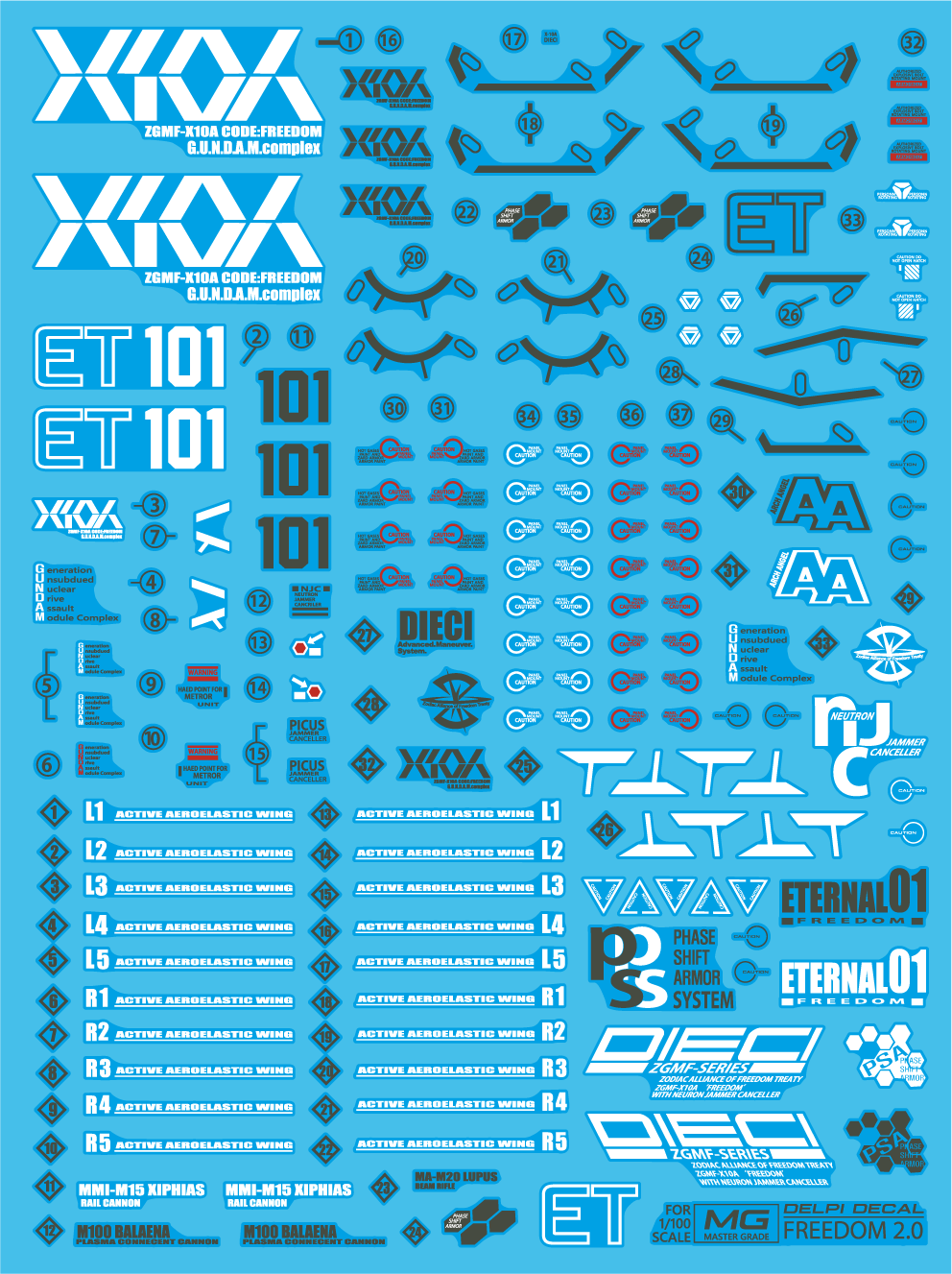 MG FREEDOM 2.0 WATER DECAL