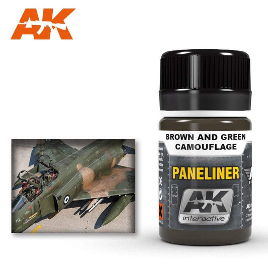 AK Interactive Paneliner For Brown And Green Camouflage 35ml Bottle