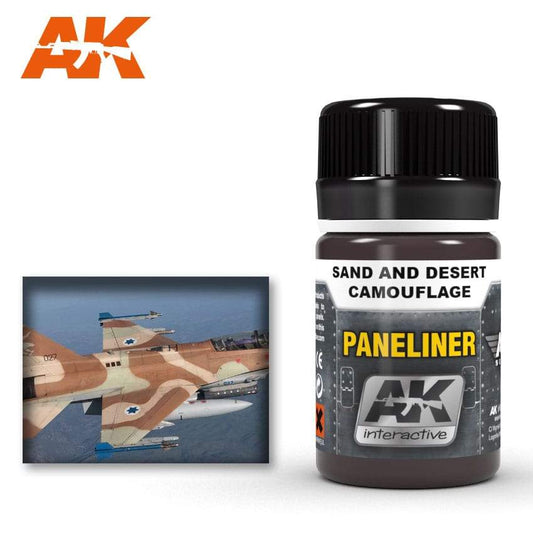 AK Interactive Paneliner For Sand And Desert Camouflage 35ml Bottle