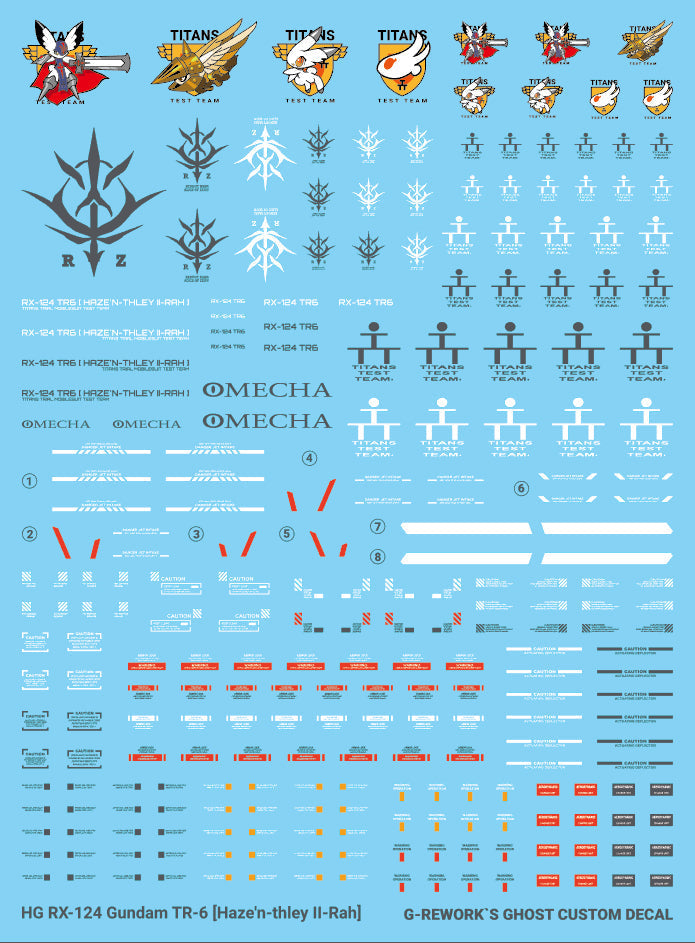 G-REWORK - [HG] A.O.Z RX-124 Gundam TR-6 ［Haze'n-thley II-Rah］ Water Decal