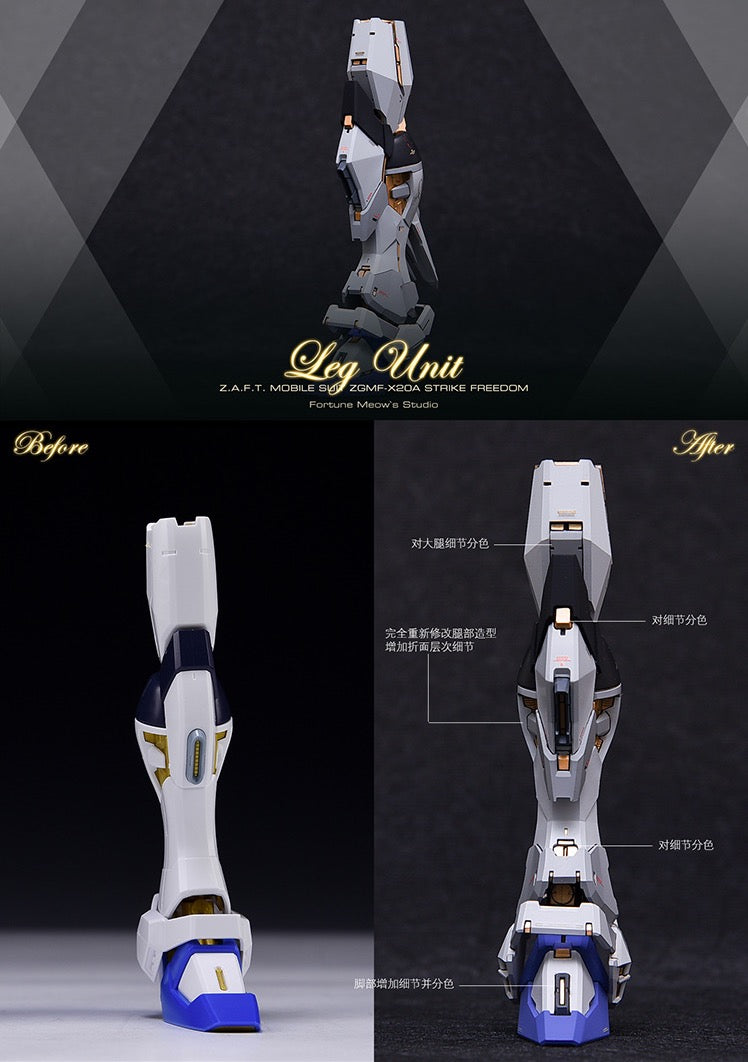 Fortune Meow’s 1/100 Strike Freedom Gundam Conversion Kit full set